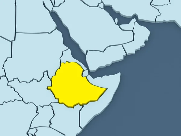 Kaart van werelden. Ethiopië. — Stockfoto