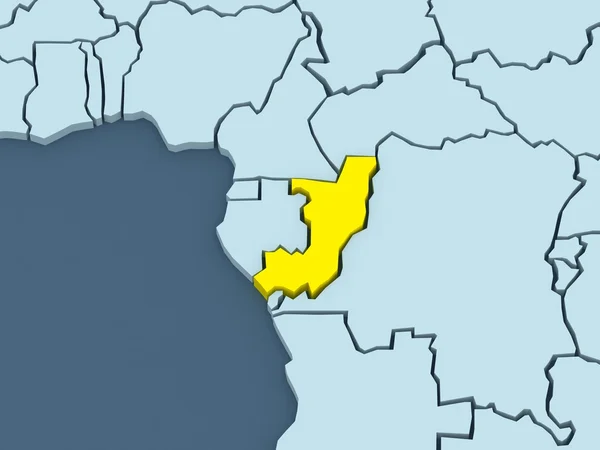 Karta över världar. Republiken Kongo. — Stockfoto