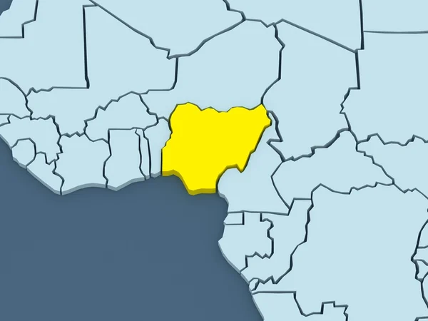 Mapa de mundos. Nigeria . — Foto de Stock