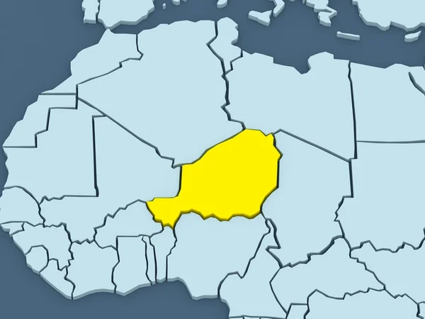 Mapa świata. Niger. — Zdjęcie stockowe