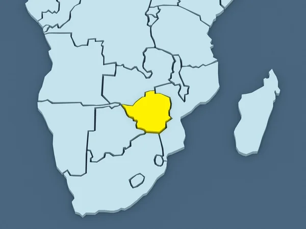 世界地图。津巴布韦. — 图库照片