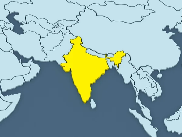 Dünya Haritası. Hindistan. — Stok fotoğraf