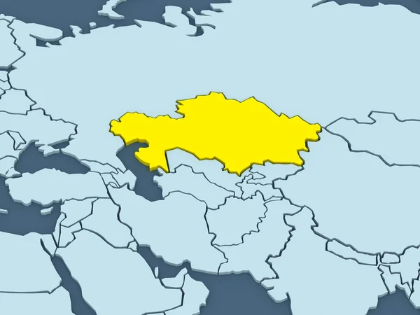 Map of worlds. Kazakhstan. — Stock Photo, Image