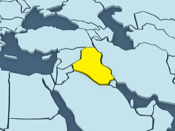 Mapa świata. Irak. — Zdjęcie stockowe