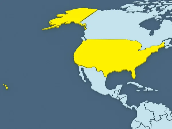 Mapa de mundos. Estados Unidos . —  Fotos de Stock