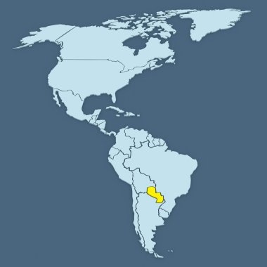Dünya Haritası. Paraguay.