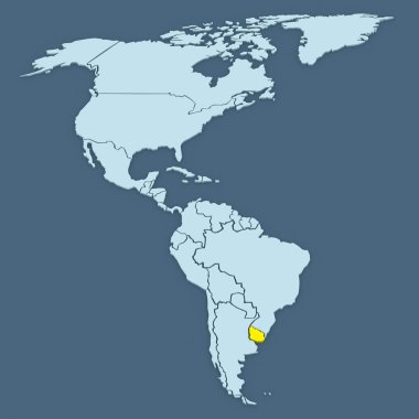 Dünya Haritası. Uruguay.