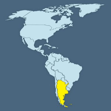carte des mondes. Argentine.