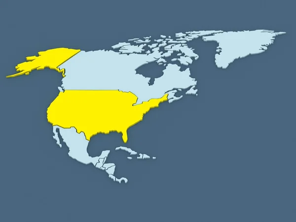 Mapa de mundos. Estados Unidos . — Foto de Stock