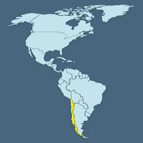 Mappa dei mondi. Cile . — Foto Stock