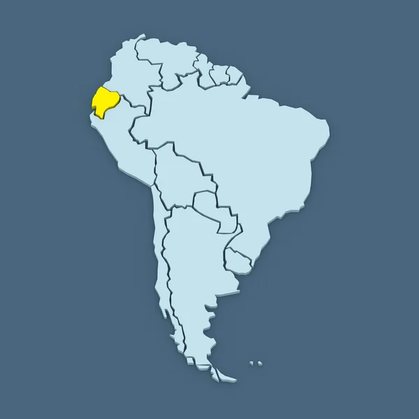 Dünya Haritası. Ekvador. — Stok fotoğraf