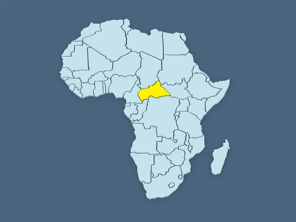 世界地图。中非共和国. — 图库照片