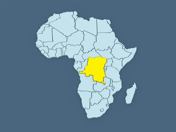 Peta dari dunia. Republik Demokratik Kongo . — Stok Foto