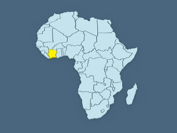 Kaart van werelden. Ivoorkust. — Stockfoto