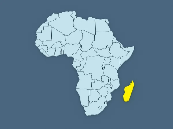 Mapa světů. Madagaskar. — Stock fotografie