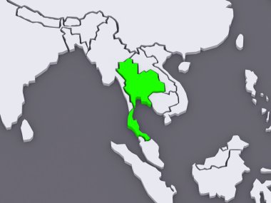 Dünya Haritası. Tayland.