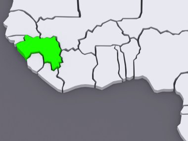 Dünya Haritası. Gine.