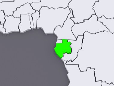 Dünya Haritası. Gabon.