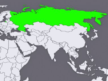 Dünya Haritası. Rusya.
