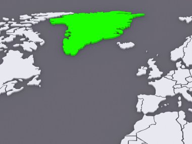 Dünya Haritası. Grönland.