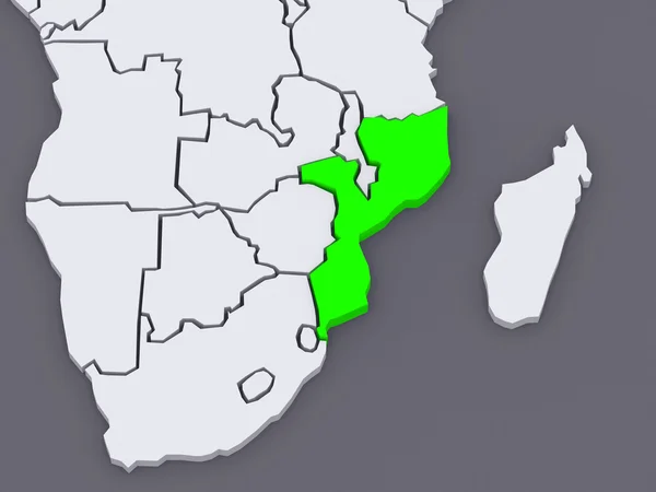Mapa de mundos. Mozambique . —  Fotos de Stock