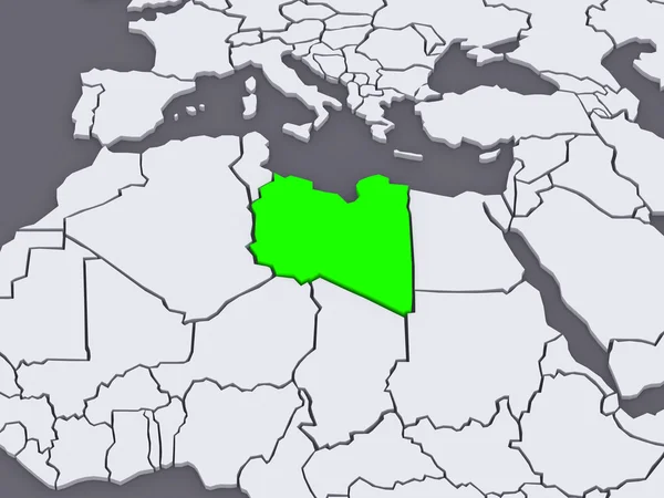 Mapa świata. Libia. — Zdjęcie stockowe