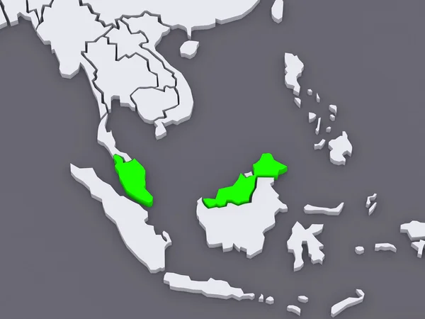Map of worlds. Malaysia. — Stock Photo, Image