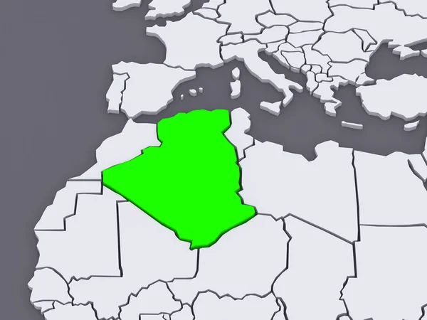 Kaart van werelden. Algerije. — Zdjęcie stockowe