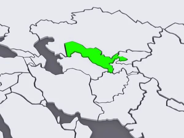Mapa de mundos. Uzbekistán . — Foto de Stock