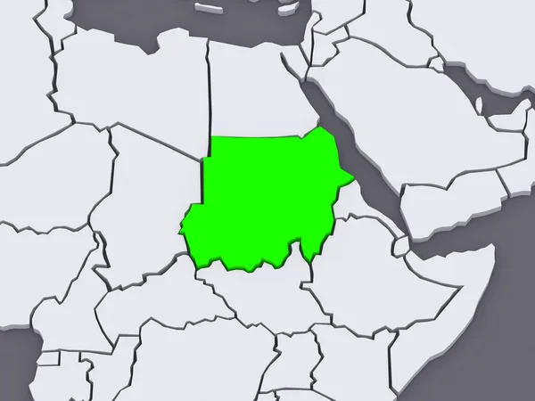 Mapa świata. Sudan. — Zdjęcie stockowe