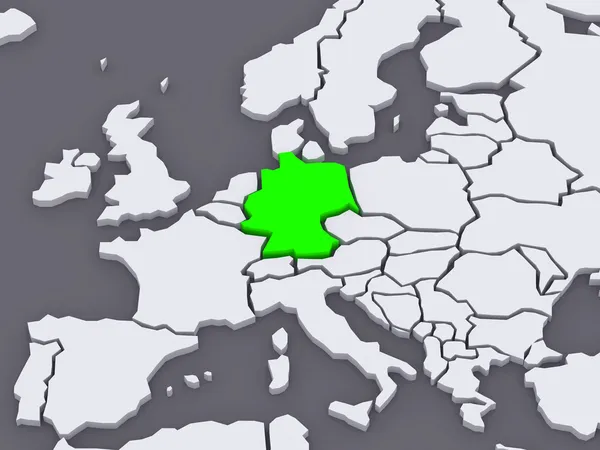 Mapa świata. Niemcy. — Zdjęcie stockowe