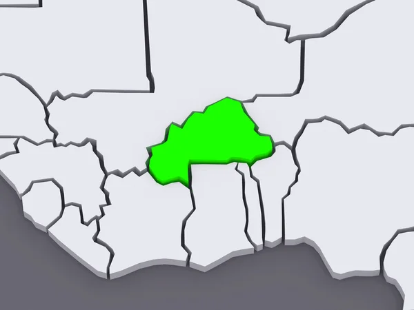 Mapa de mundos. Burkina Faso . —  Fotos de Stock