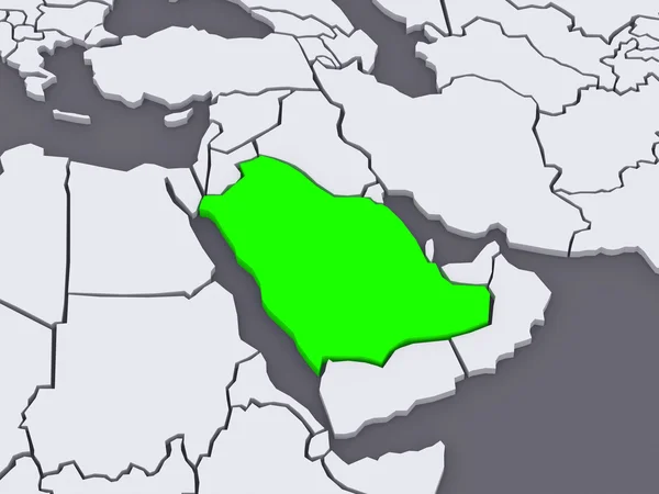Mapa świata. Arabia Saudyjska. — Zdjęcie stockowe