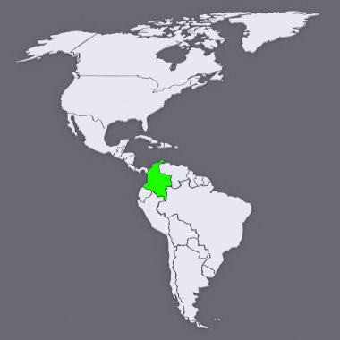 Dünya Haritası. Columbia.