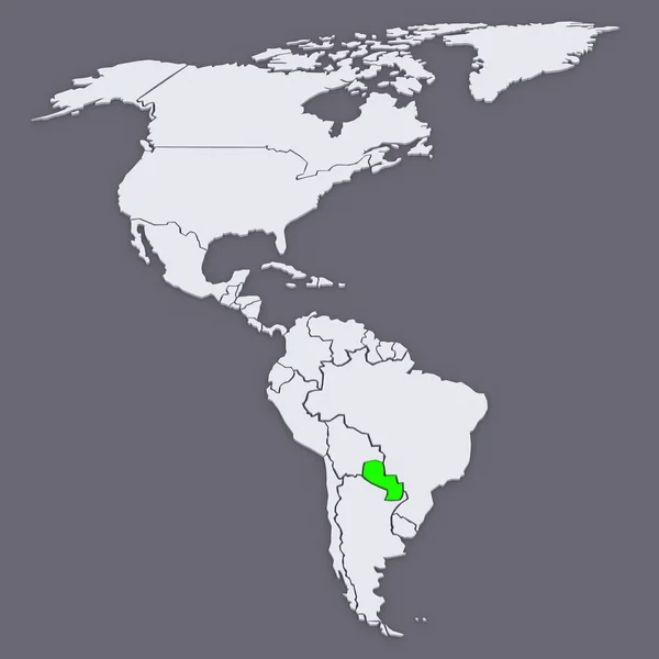 Карта миров. Парагвай . — стоковое фото