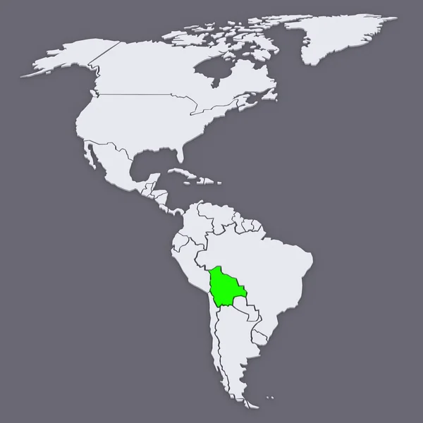Map of worlds. Bolivia. — Stock Photo, Image
