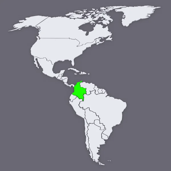 世界の地図。コロンビア. — ストック写真