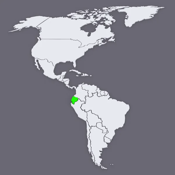 世界地图。厄瓜多尔. — 图库照片