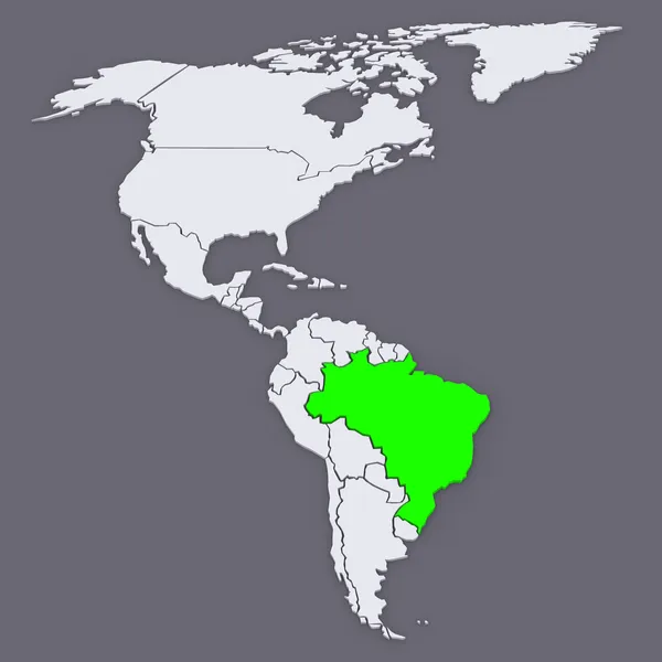 Dünya Haritası. Brezilya. — Stok fotoğraf