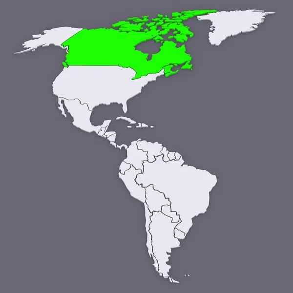 Mapa světů. Kanada. — Stock fotografie