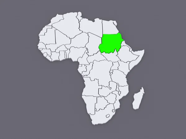 Mapa świata. Sudan. — Zdjęcie stockowe