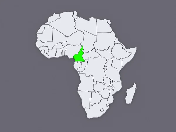Kaart van werelden. Kameroen. — Stockfoto
