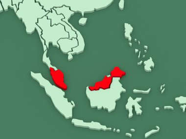 Dünya Haritası. Malezya.