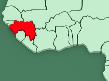 Dünya Haritası. Gine.