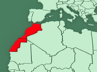 Dünya Haritası. Fas.