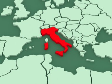 Dünya Haritası. İtalya.