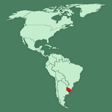 Dünya Haritası. Uruguay.