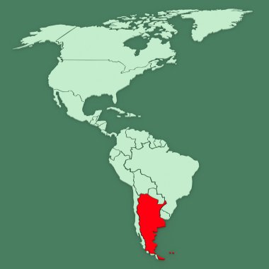 carte des mondes. Argentine.