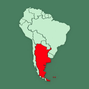carte des mondes. Argentine.