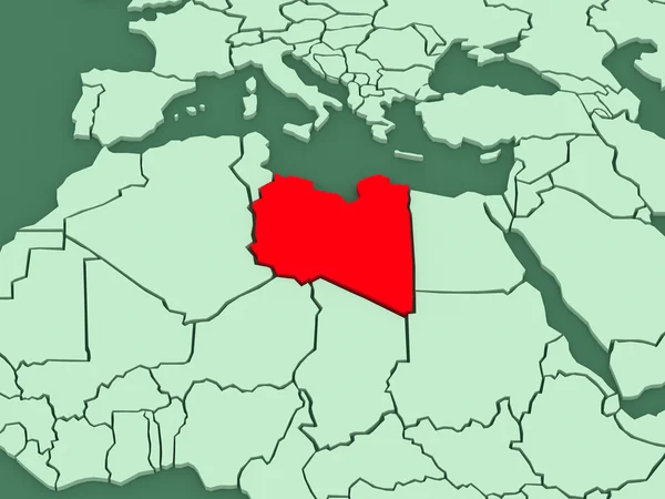 世界地图。利比亚. — 图库照片